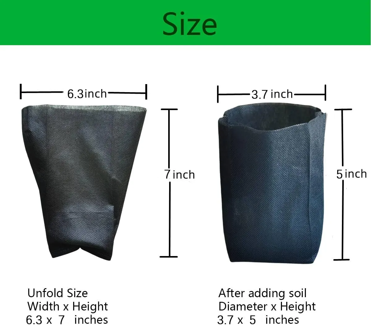 gardtree Plant Nursery Bags 6.3” x 7” 400PCS, Non-Woven Biodegradable Plant Grow Bags Fabric Seedling Starter Bags for Vegetable Flower Fruit Saplings Tree, Home Garden Supply