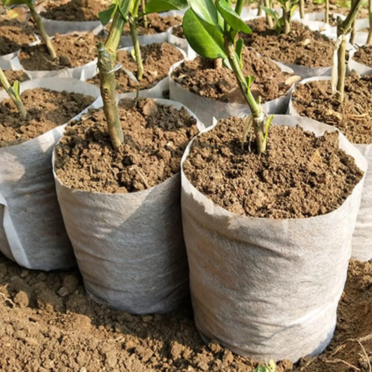 gardtree Plant Nursery Bags 7" x7.87" 400PCS, Non-Woven Biodegradable Plant Grow Bags Fabric Seedling Starter Bags for Vegetable Flower Fruit Saplings Tree, Home Garden Supply