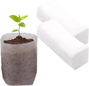 gardtree Plant Nursery Bags 7" x7.87" 400PCS, Non-Woven Biodegradable Plant Grow Bags Fabric Seedling Starter Bags for Vegetable Flower Fruit Saplings Tree, Home Garden Supply