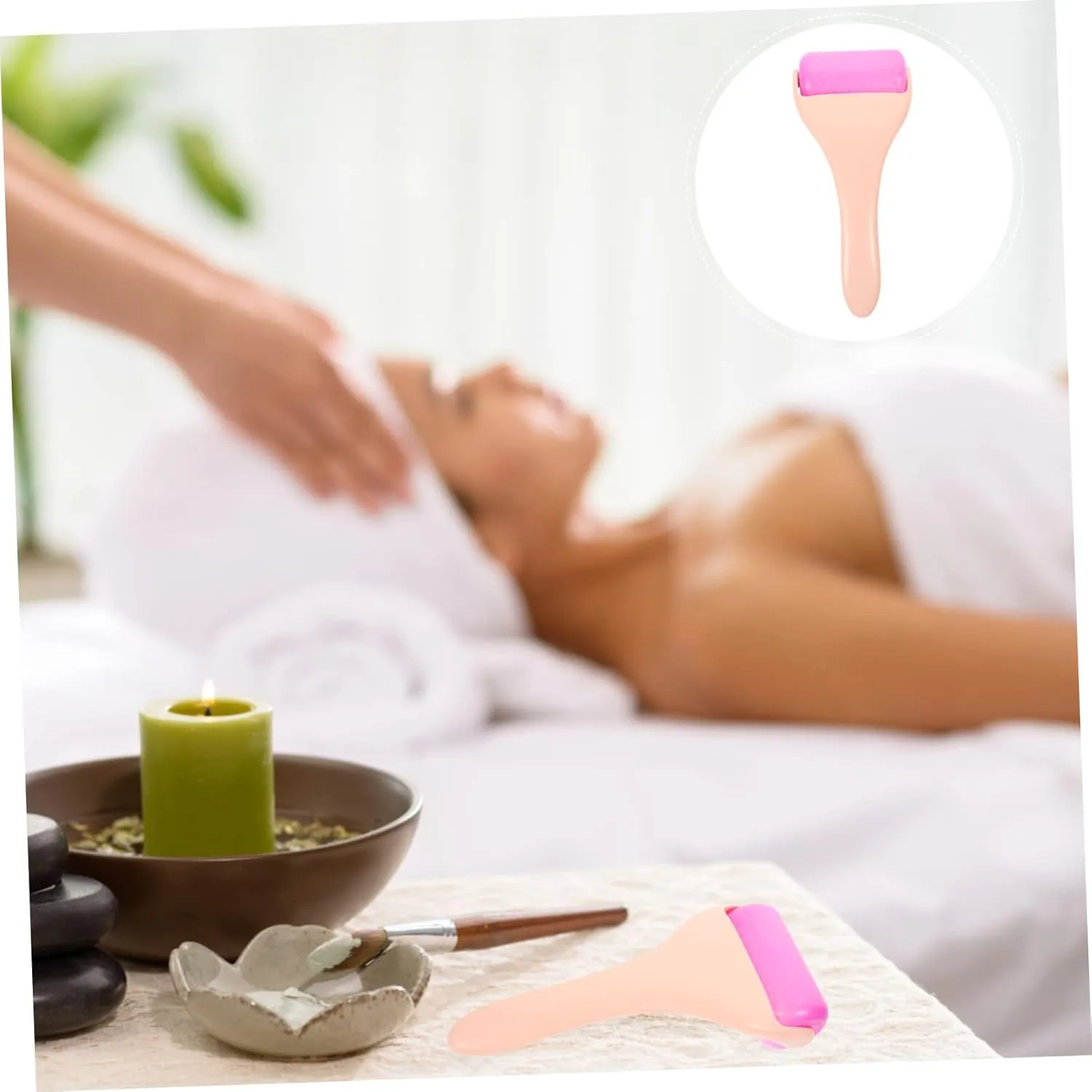 Gatuida Massage Roller Portable Lift Face Roller Ice Deep Sculpting Firming Beauty Cooling Wrinkles Face Massager Tool Ice Face Roller Eye Cream Roller Ice Roller Skin Care Tool Purple Abs