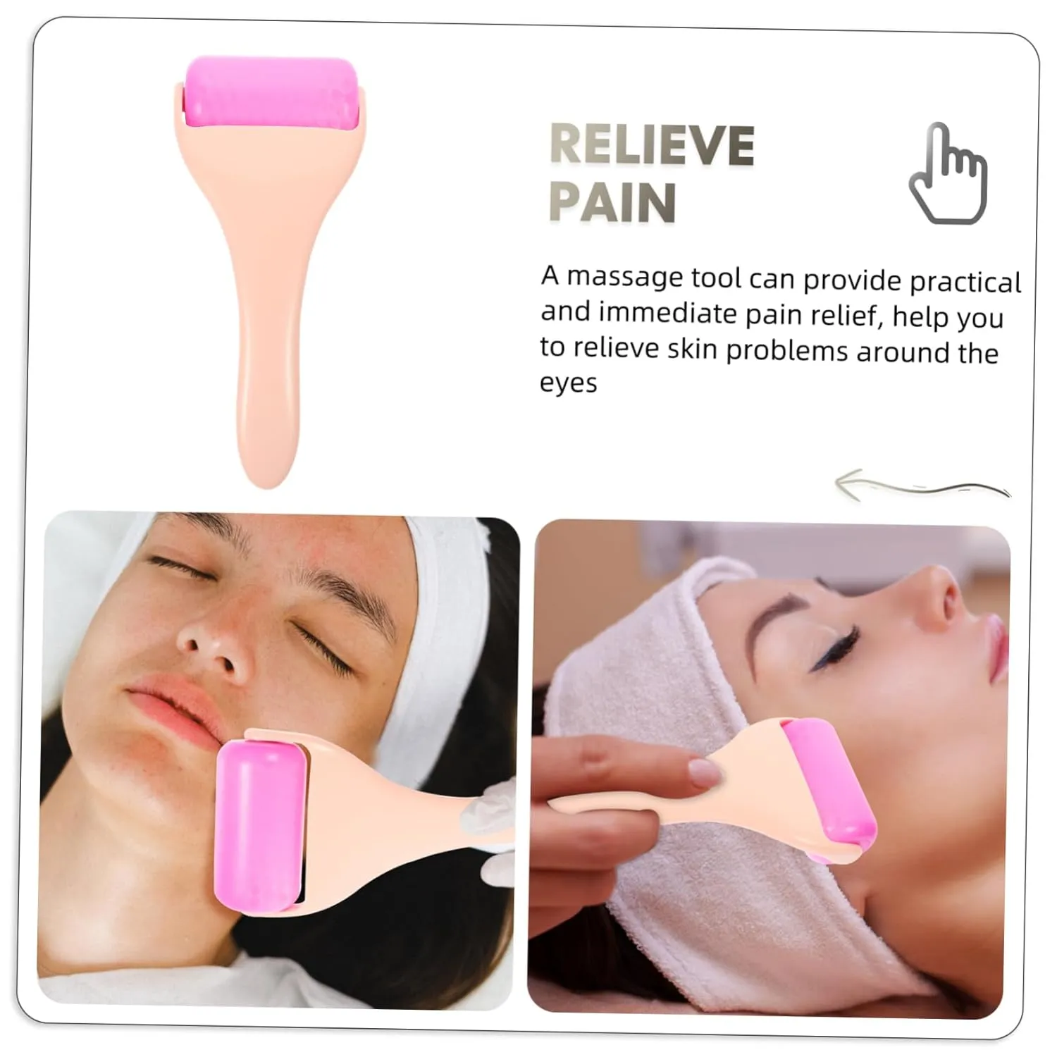 Gatuida Massage Roller Portable Lift Face Roller Ice Deep Sculpting Firming Beauty Cooling Wrinkles Face Massager Tool Ice Face Roller Eye Cream Roller Ice Roller Skin Care Tool Purple Abs
