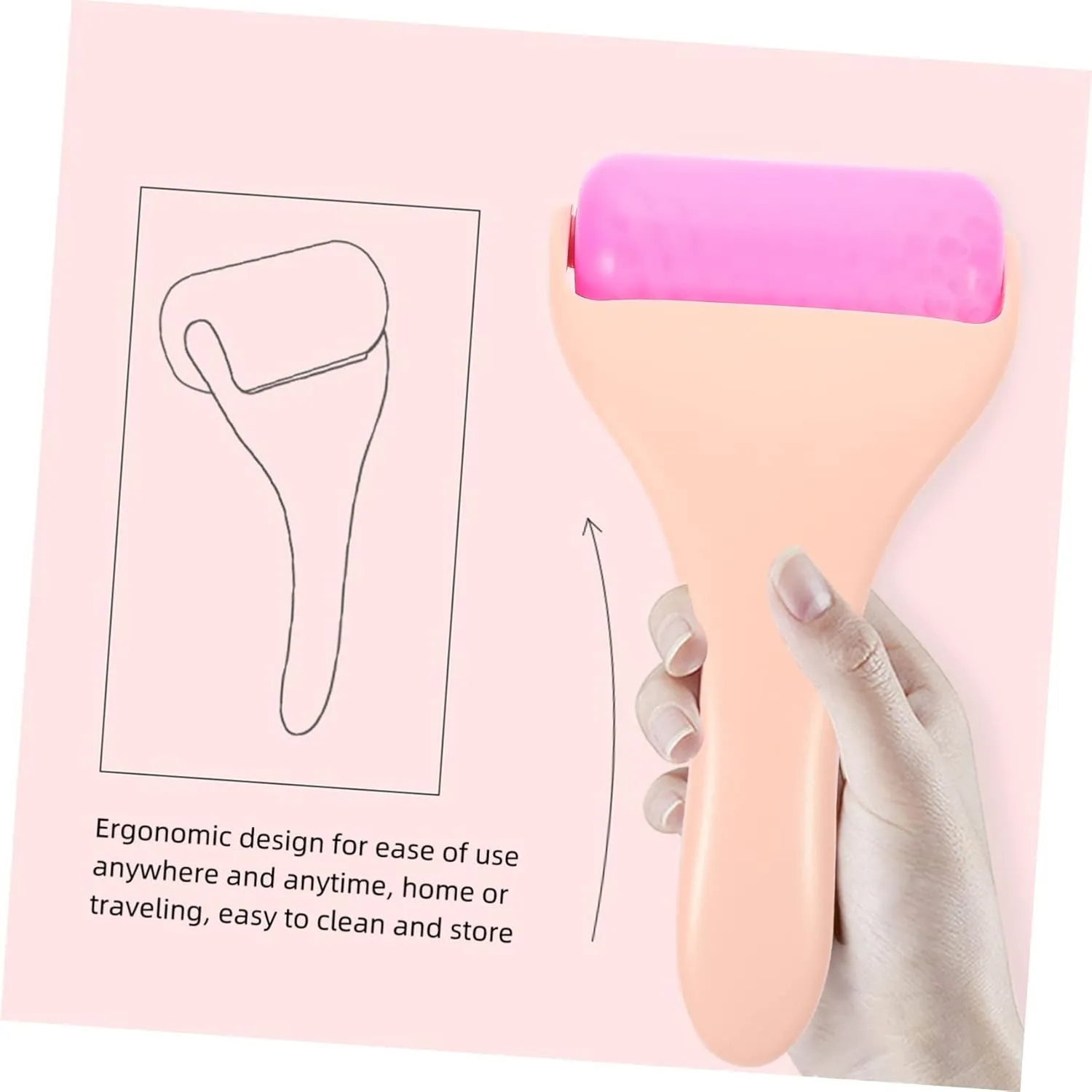 Gatuida Massage Roller Portable Lift Face Roller Ice Deep Sculpting Firming Beauty Cooling Wrinkles Face Massager Tool Ice Face Roller Eye Cream Roller Ice Roller Skin Care Tool Purple Abs