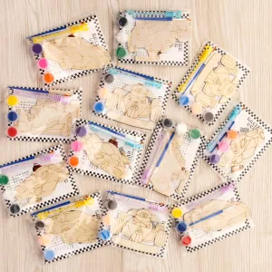 GEECOZYLIFE Thank You for Coming Gifts for Kids - Race Car Party Favors - 12 PCS Car Party Supplies - Wooden Painting Kit with Bubble Wand - Birthday Boys Girls Gifts Bulk
