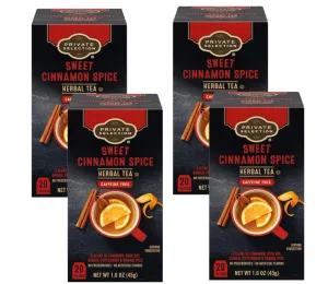Generic Herbal Tea Private Selection Sweet Cinnamon Spice Caffeine Free 20 bags, (Pack of 4)