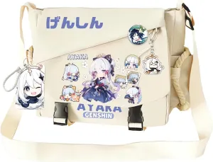 Genshin Impact Handbag Kazuha Crossbody Bag Cute Single Shoulder Bag Adult 3D Print Anime Backpack White Bag