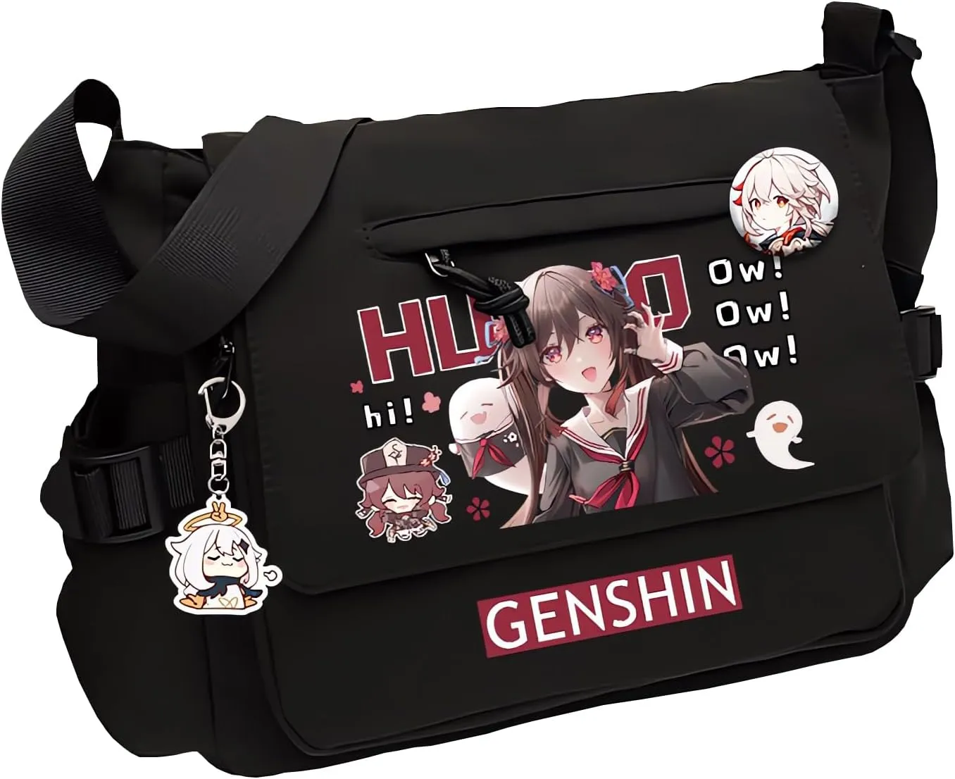 Genshin Impact Handbag Raiden Shogun Crossbody Bag Cute Single Shoulder Bag Adult 3D Print Anime Backpack Bag