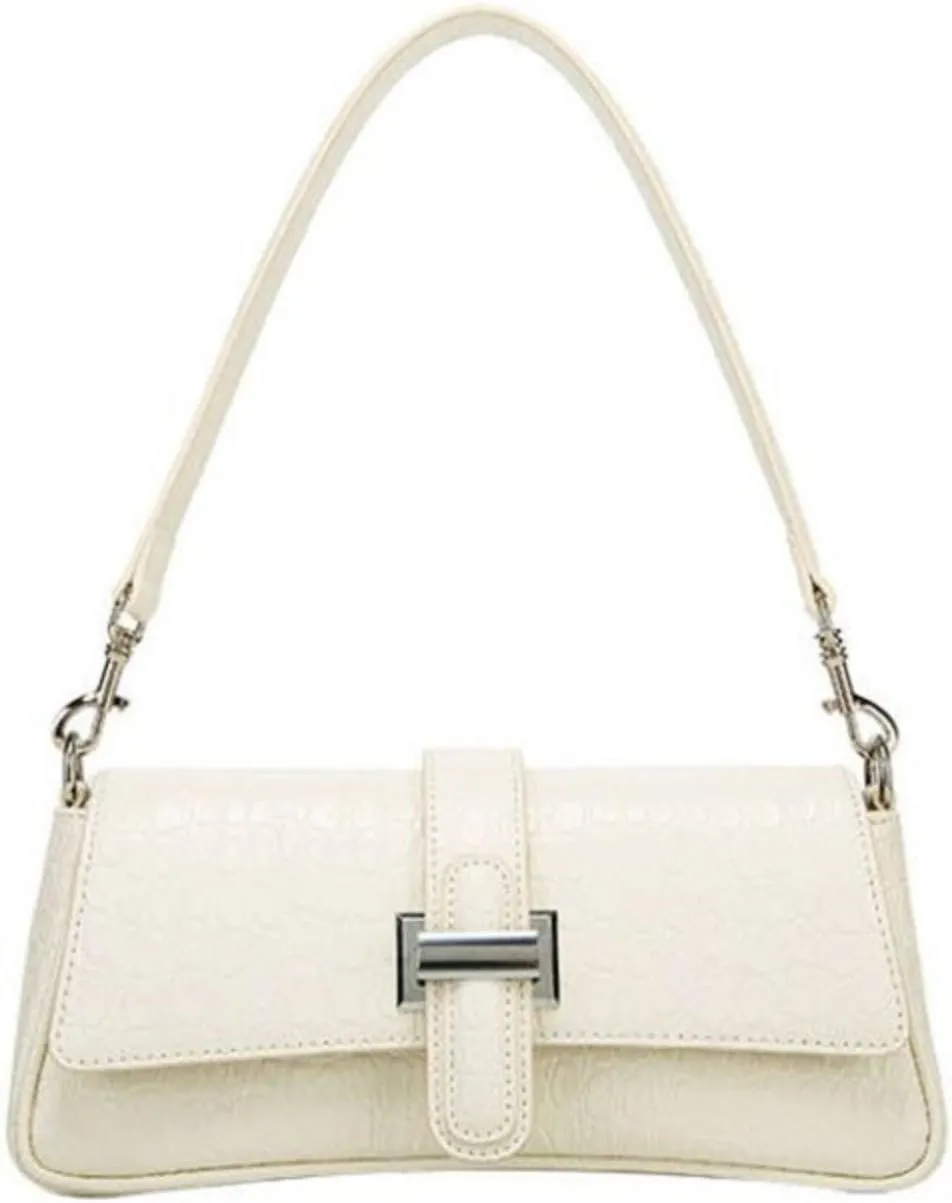 Genuine Leather New Chinese Silver Underarm Bag Women's 2024 New Premium Sense Niche Single Shoulder Crossbody D323-1
