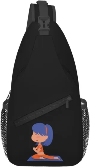 Girl Doing Yoga Crossbody Bags For Women Men Chest Backpack Gym Shoulder Bag Travel Outdoor Sports Casual Crossbody Bags