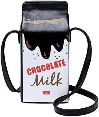 Girls Fruits Banana Strawberry Milk Box CrossBody Small Purse Bag Women Phone Wallet Handbag Shoulder Bags