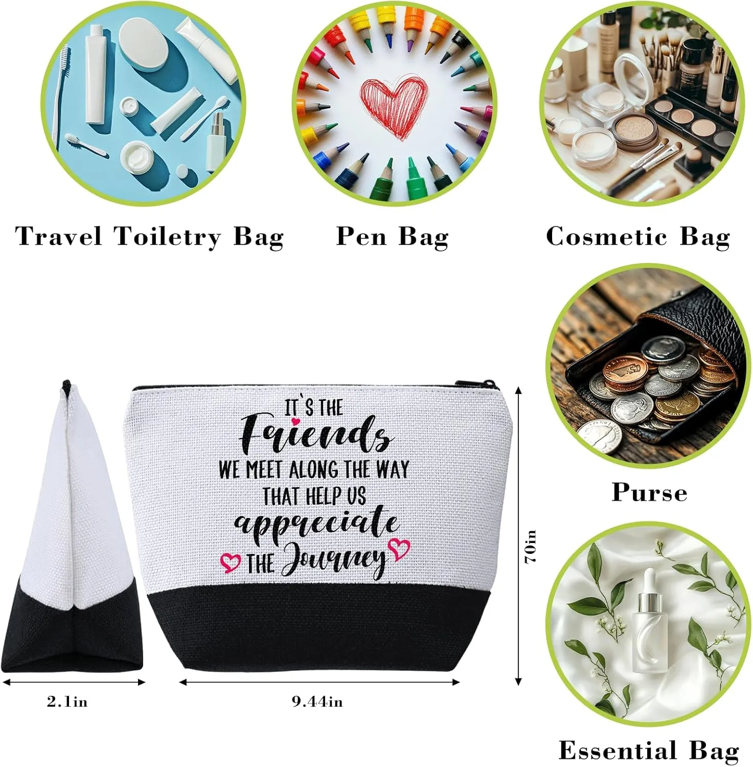 Girls Trip Gifts Makeup Bag,2 Pcs Cosmetic Toiletry Bag girls trip gifts favors for Friendship Bachelorette Party Birthday