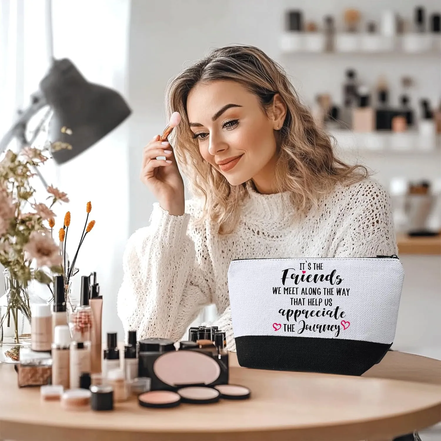 Girls Trip Gifts Makeup Bag,2 Pcs Cosmetic Toiletry Bag girls trip gifts favors for Friendship Bachelorette Party Birthday