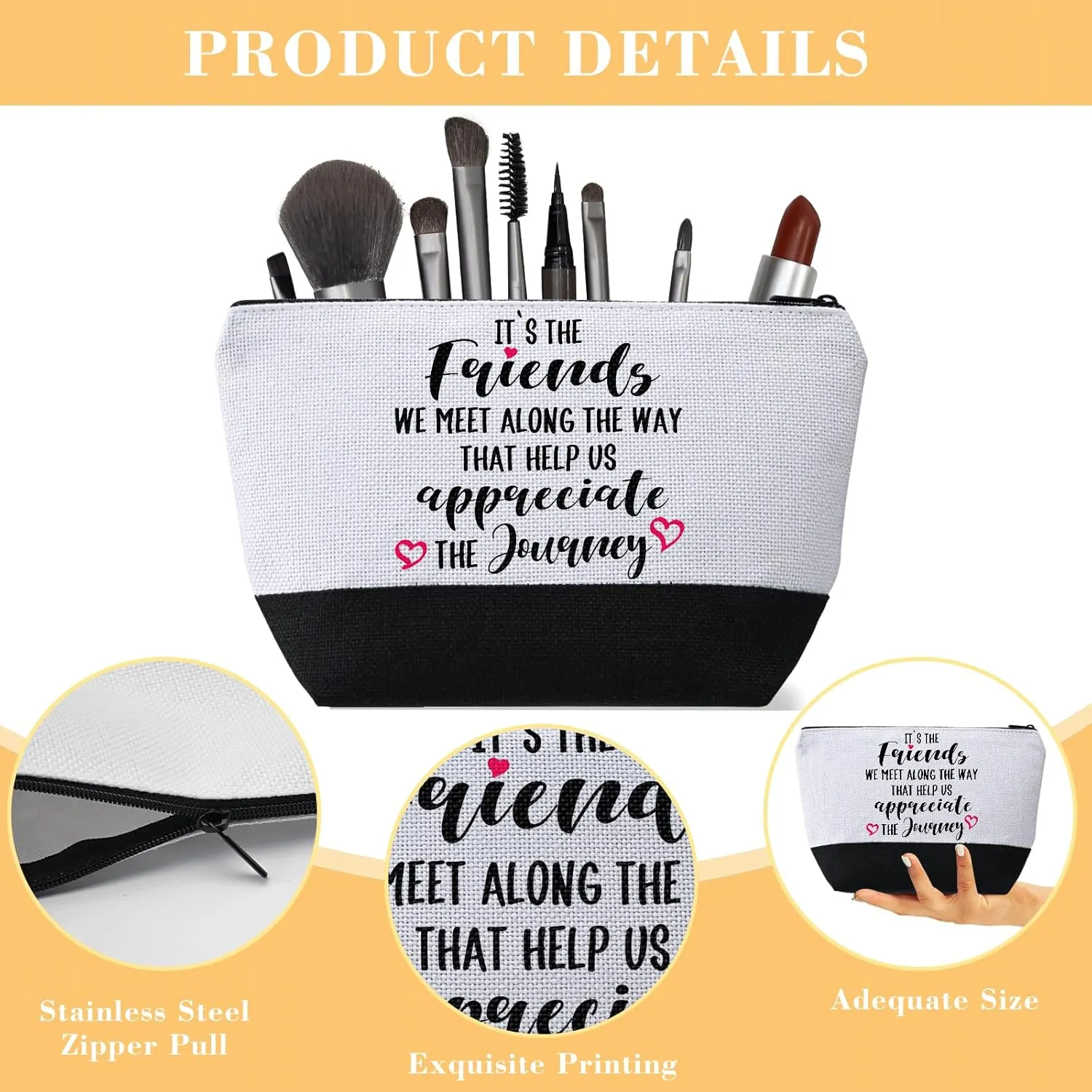 Girls Trip Gifts Makeup Bag,2 Pcs Cosmetic Toiletry Bag girls trip gifts favors for Friendship Bachelorette Party Birthday