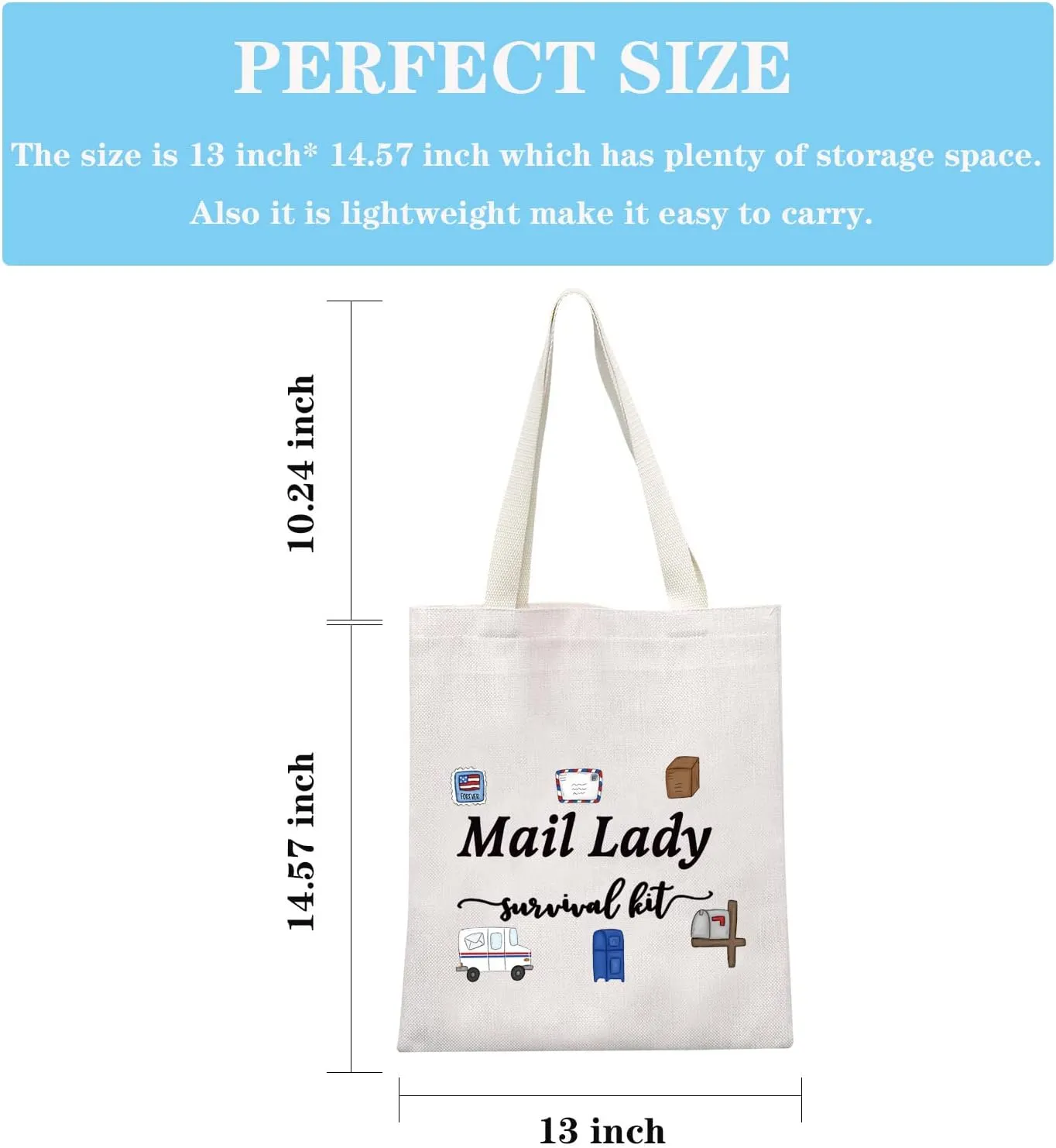GJTIM Mail Lady Survival Kit Postal Worker Gift Zipper Pouch Makeup Bag Appreciation Gift for Mail Carrier Mailman (Survival Mail Lady Tote)