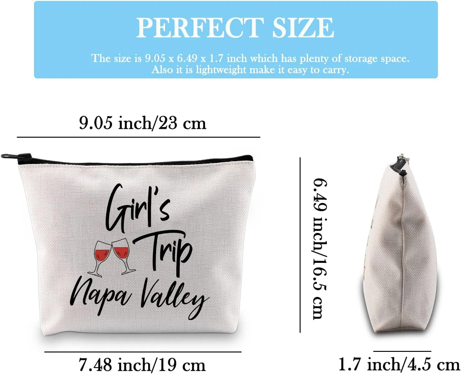 GJTIM Napa Valley Travel Gift California City Trip Gift Napa Valley Makeup Travel Bag for Californian Women (Napa Valley Bag)