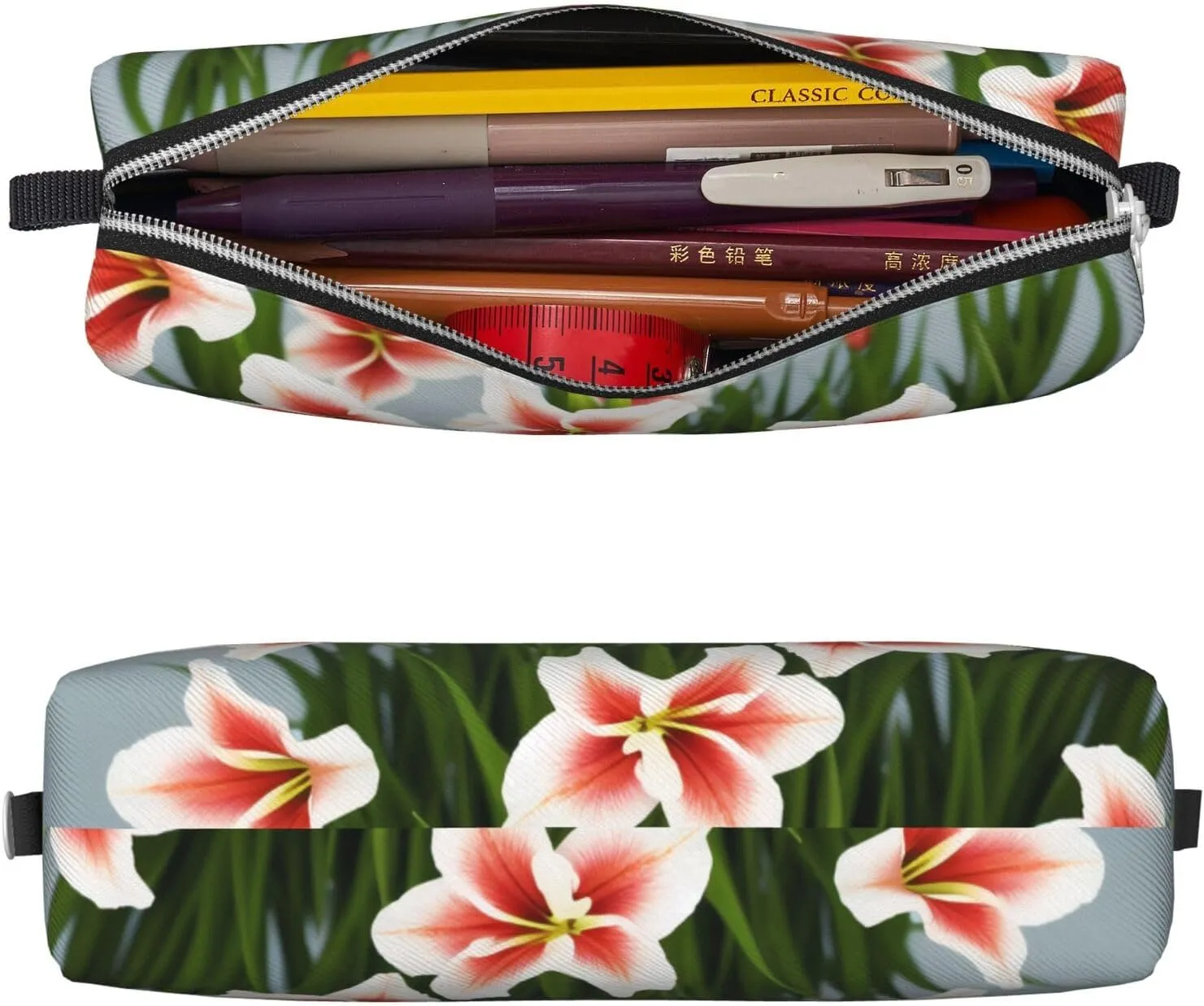 Gladioluses Pencil Case Pu Leather Cute Small Pencil Case Pencil Pouch Storage Bag With Zipper