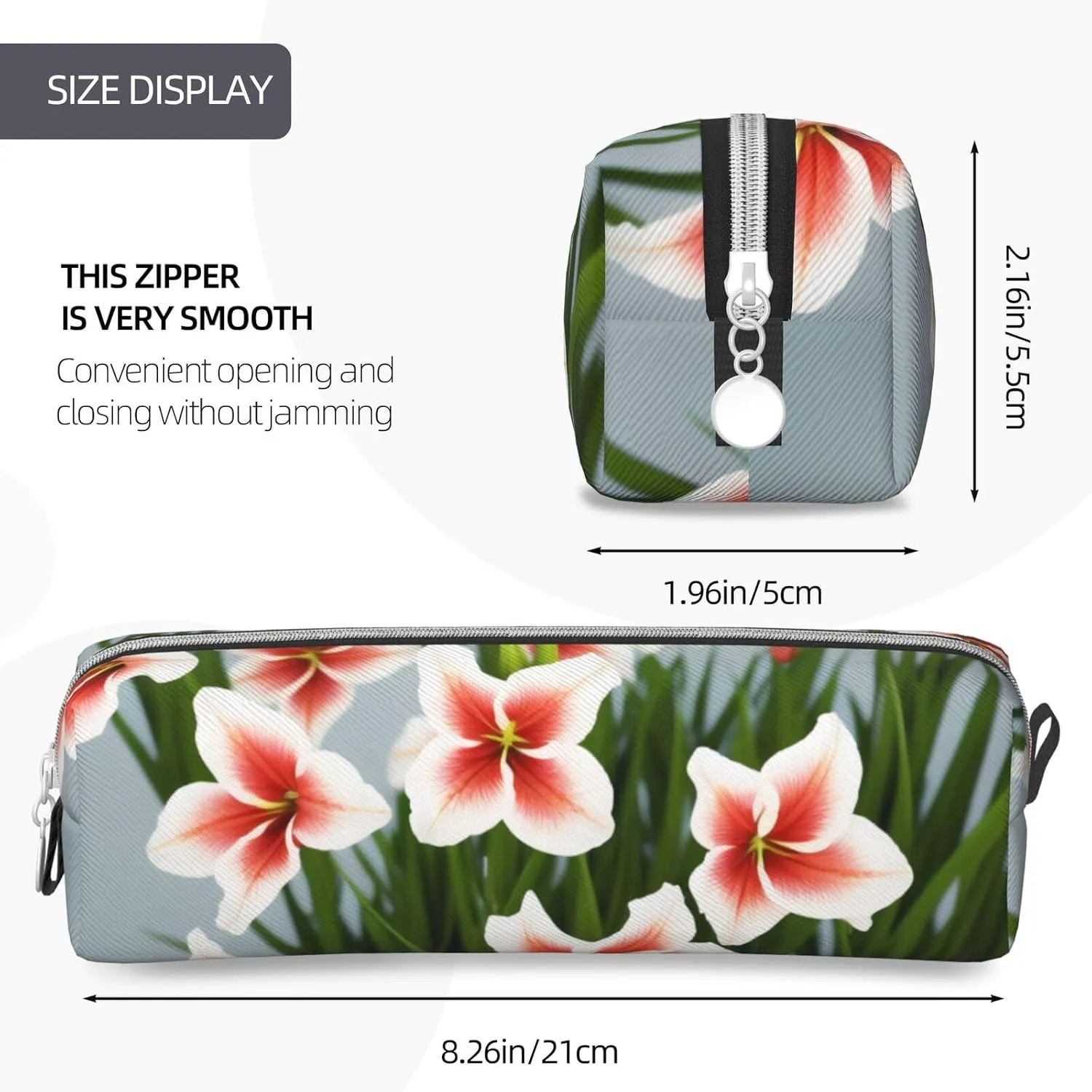 Gladioluses Pencil Case Pu Leather Cute Small Pencil Case Pencil Pouch Storage Bag With Zipper