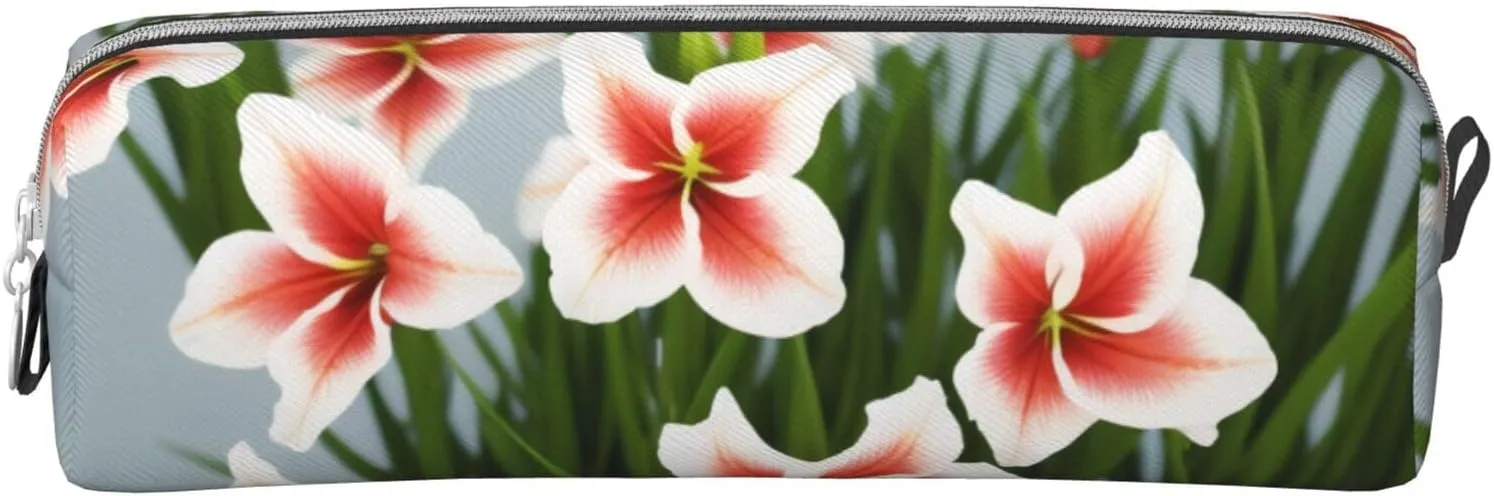 Gladioluses Pencil Case Pu Leather Cute Small Pencil Case Pencil Pouch Storage Bag With Zipper