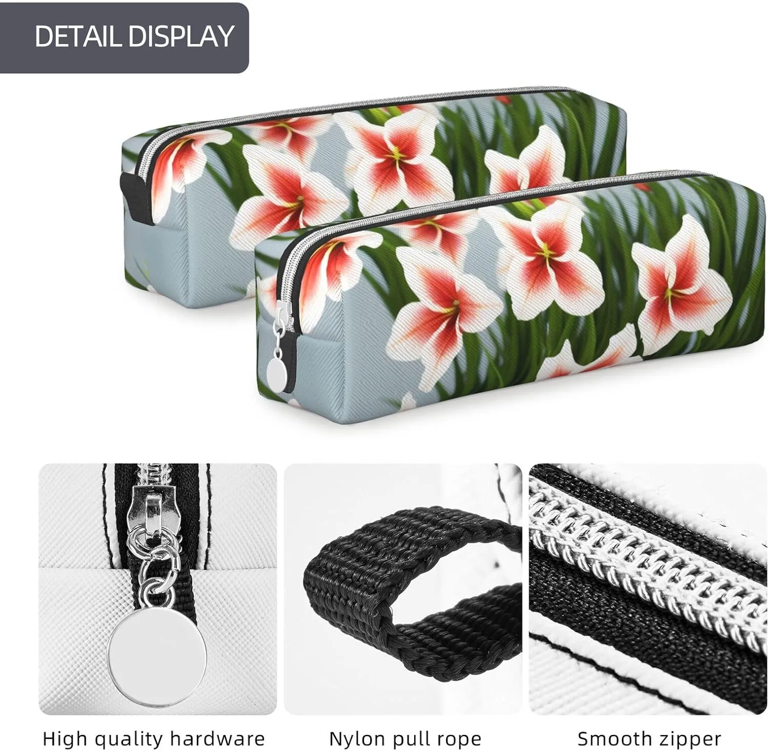 Gladioluses Pencil Case Pu Leather Cute Small Pencil Case Pencil Pouch Storage Bag With Zipper