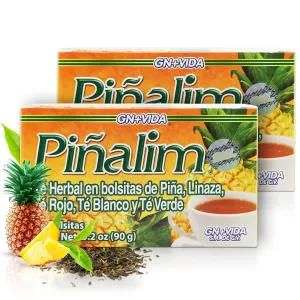 GN   VIDA Pinalim Tea | Detox Tea | Pineapple Based Tea Containing Red Tea, Green Tea, White Tea and Senna Leaf | Thermogenic Effect | Twin Pack (2 x 30 Tea Bags)