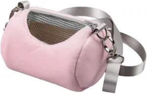 gofidin Hamster Travel Carrier Bag Round Crossbody Bag Portable Hamster Pet Bag Handbag with Adjustable Single Shoulder Strap Small Pet Supplies(Pink)