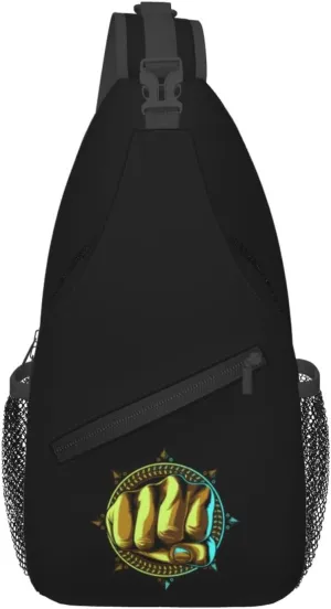 Golden Fist Crossbody Bags For Women Men Chest Backpack Gym Shoulder Bag Travel Outdoor Sports Casual Crossbody Bags