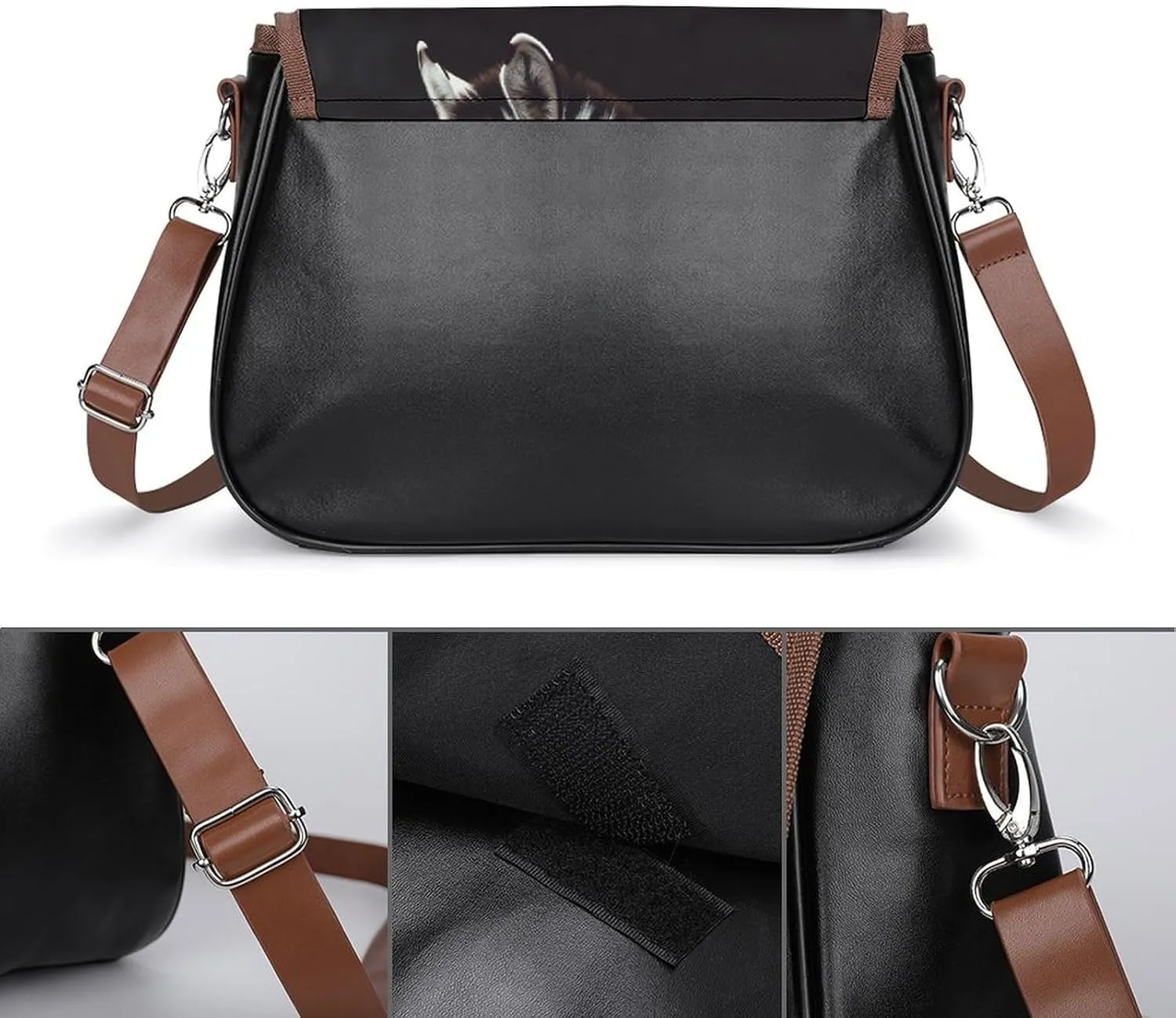 Golden Retrievers Crossbody Bags for Women,PU Leather Tote Bag for Women,Shoulder Bag Purse for Work Shopping Travel