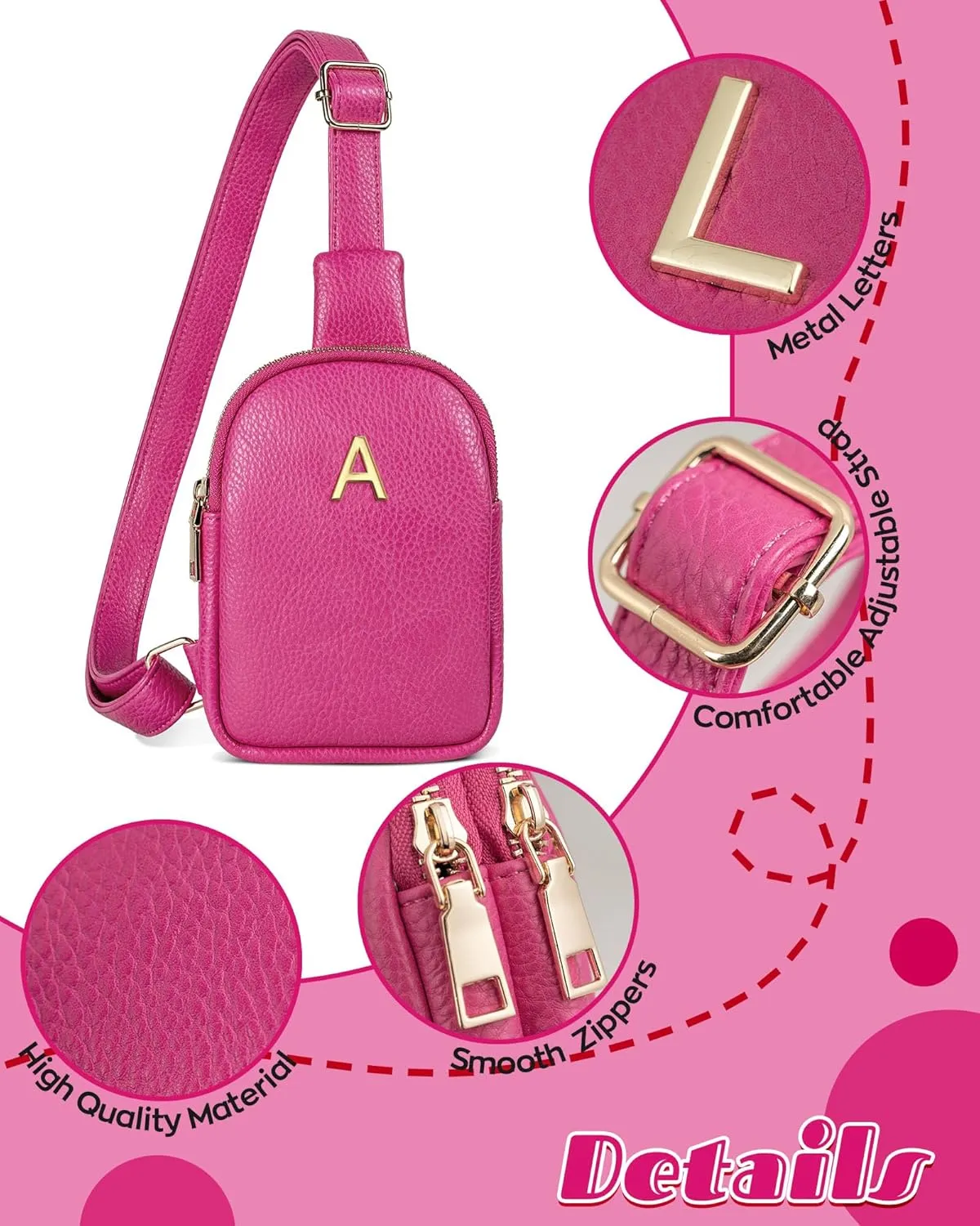 Graduation Gifts for Daughter Granddaughter, Personalized Crossbody Bags with Initial Letters, Teen Girl Gifts Trendy Stuff, Mini Lightweight Sling Purse, Gifts for Her, Gifts for Teen Girls
