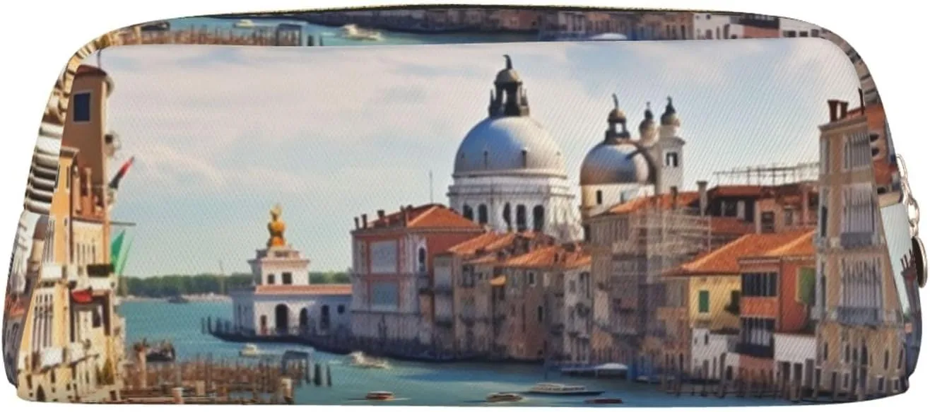 Grand canal in Italy Makeup Bag for Women Men Travel Toiletry Bag Aesthetic Purse Pouch Large Pencil Case