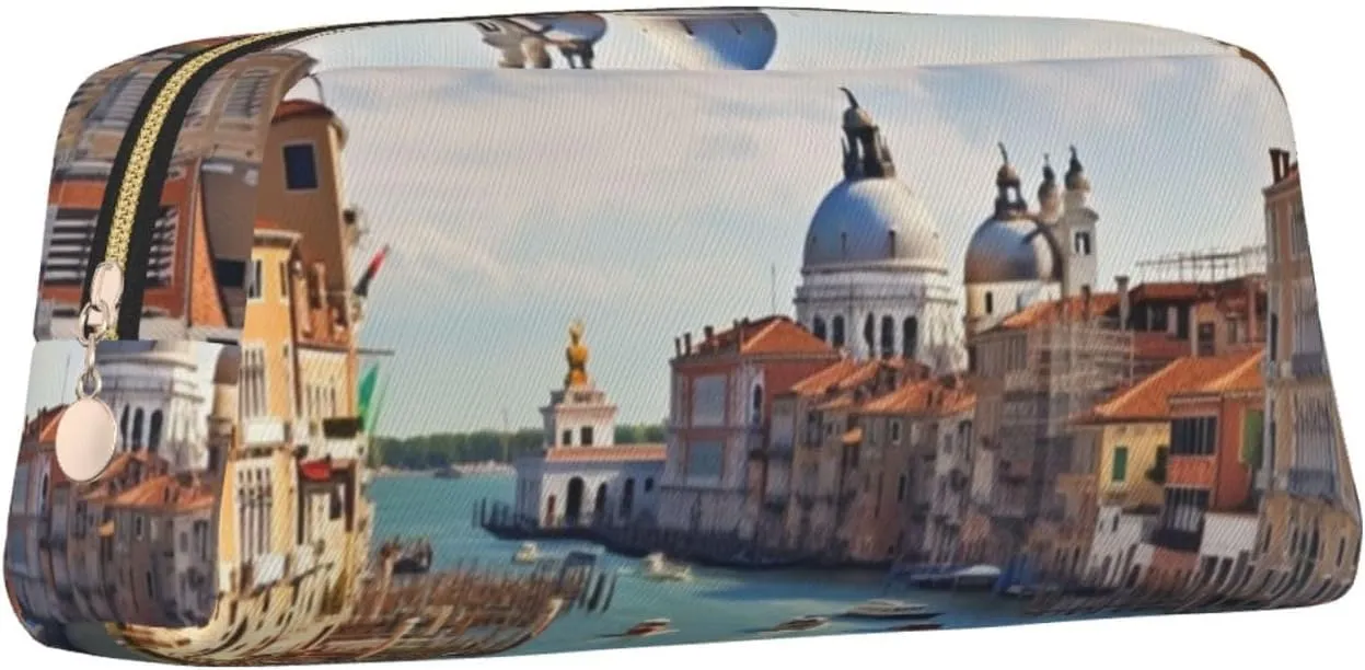 Grand canal in Italy Makeup Bag for Women Men Travel Toiletry Bag Aesthetic Purse Pouch Large Pencil Case