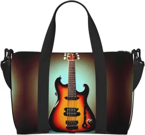 Guitar Bass Music Musical Instrument Travel Bags, Weekender Carry On For Women, Sports Gym Bag, Workout Duffel Bag,Overnight