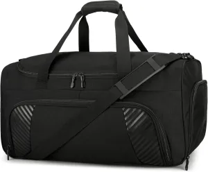 Gym Bag for Men - 22 Inch Sports Duffel Bags with Shoe Compartment, Large Overnight Weekender Gym Carry On Duffle Bag for Sport, Camping, Fitness & Workout, Black