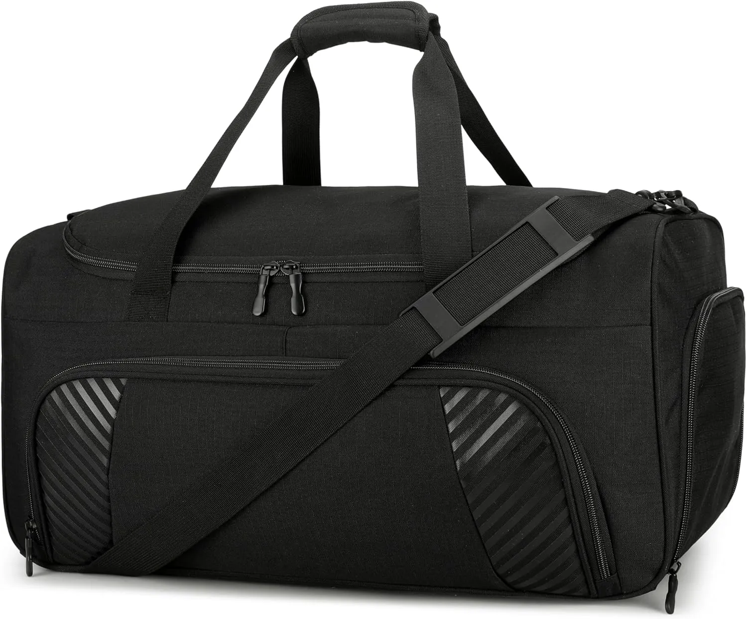 Gym Bag for Men - 22 Inch Sports Duffel Bags with Shoe Compartment, Large Overnight Weekender Gym Carry On Duffle Bag for Sport, Camping, Fitness & Workout, Black
