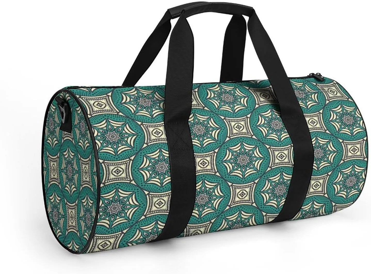 Gym Bag for Men Women Lightweight Sports Duffle Bag with Multiple Compartments Cylindrical Gym Bag for Fitness Travel And Outdoor Activities Ater Resistant Yoga Bag Training Bag Geometric Harmony