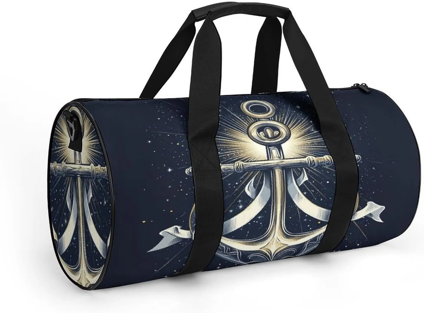 Gym Bag for Men Women Lightweight Sports Duffle Bag with Multiple Compartments Cylindrical Gym Bag for Fitness Travel And Outdoor Activities Ater Resistant Yoga Bag Training Bag Nautical Glow