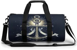 Gym Bag for Men Women Lightweight Sports Duffle Bag with Multiple Compartments Cylindrical Gym Bag for Fitness Travel And Outdoor Activities Ater Resistant Yoga Bag Training Bag Nautical Glow