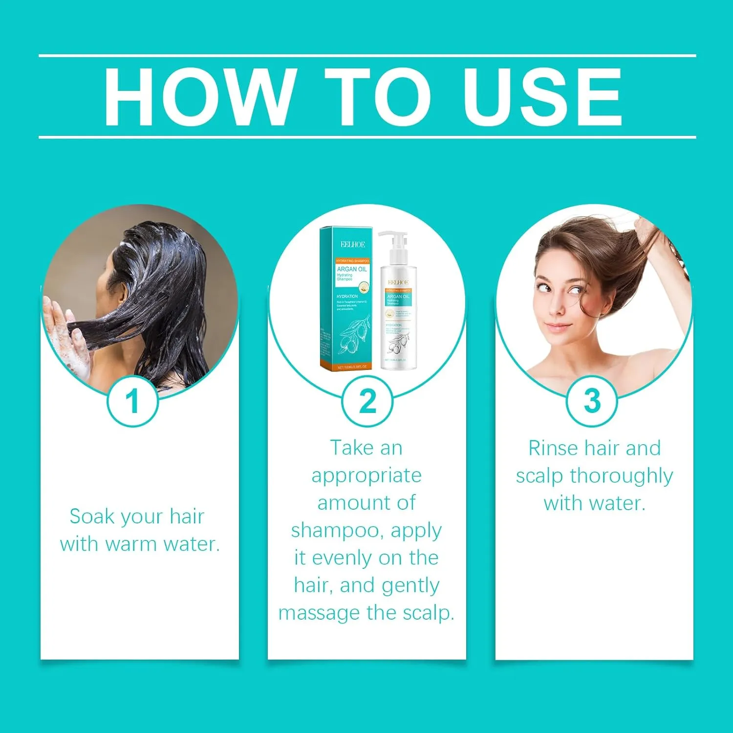 Hair Care Set with Argan Oil, Shampoo and Hair Treatment, 4-Piece