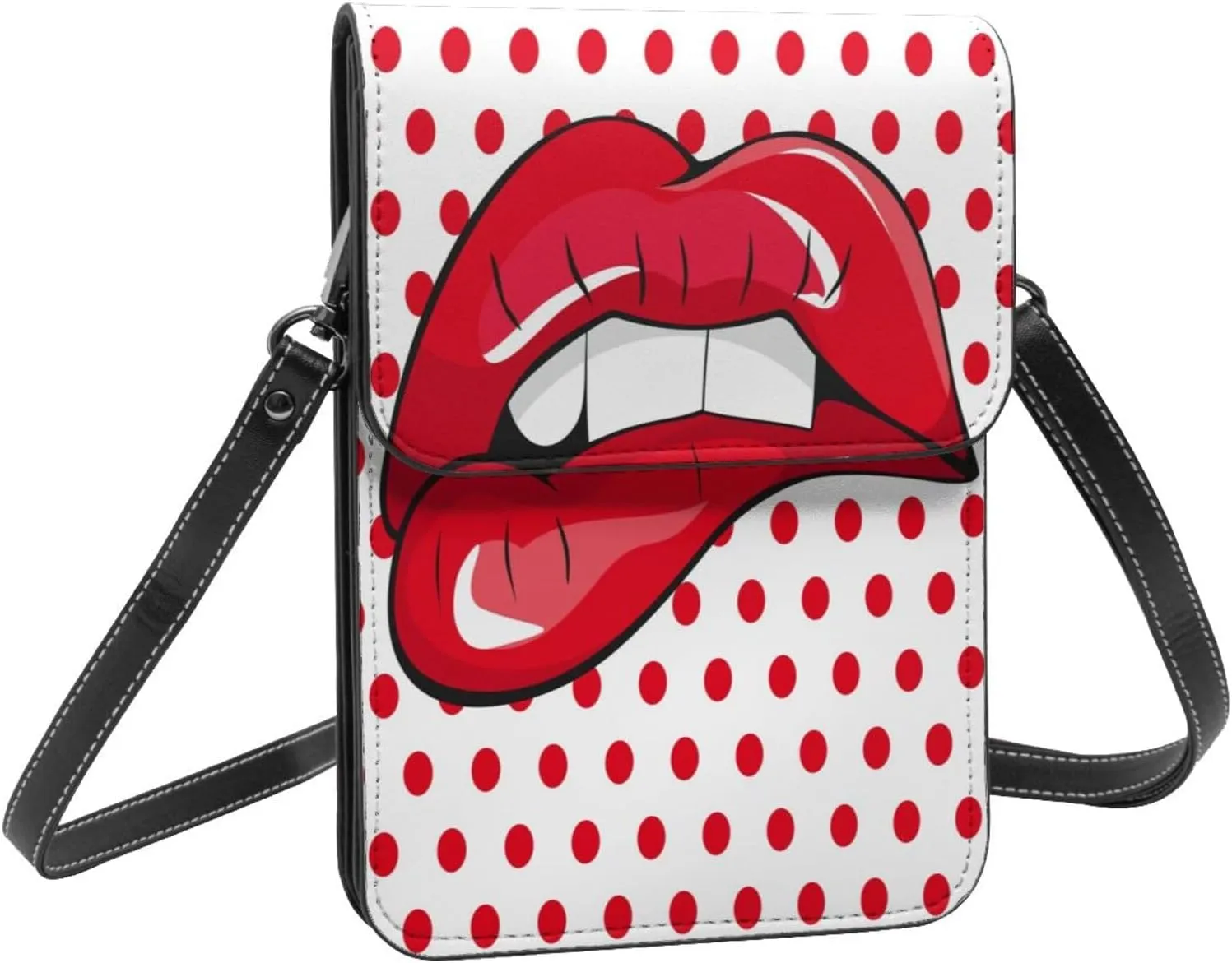 Halloween Bats and Flower Cell Phone Purse Small Crossbody Bags For Women Men Wallet Purses With Adjustable Strap