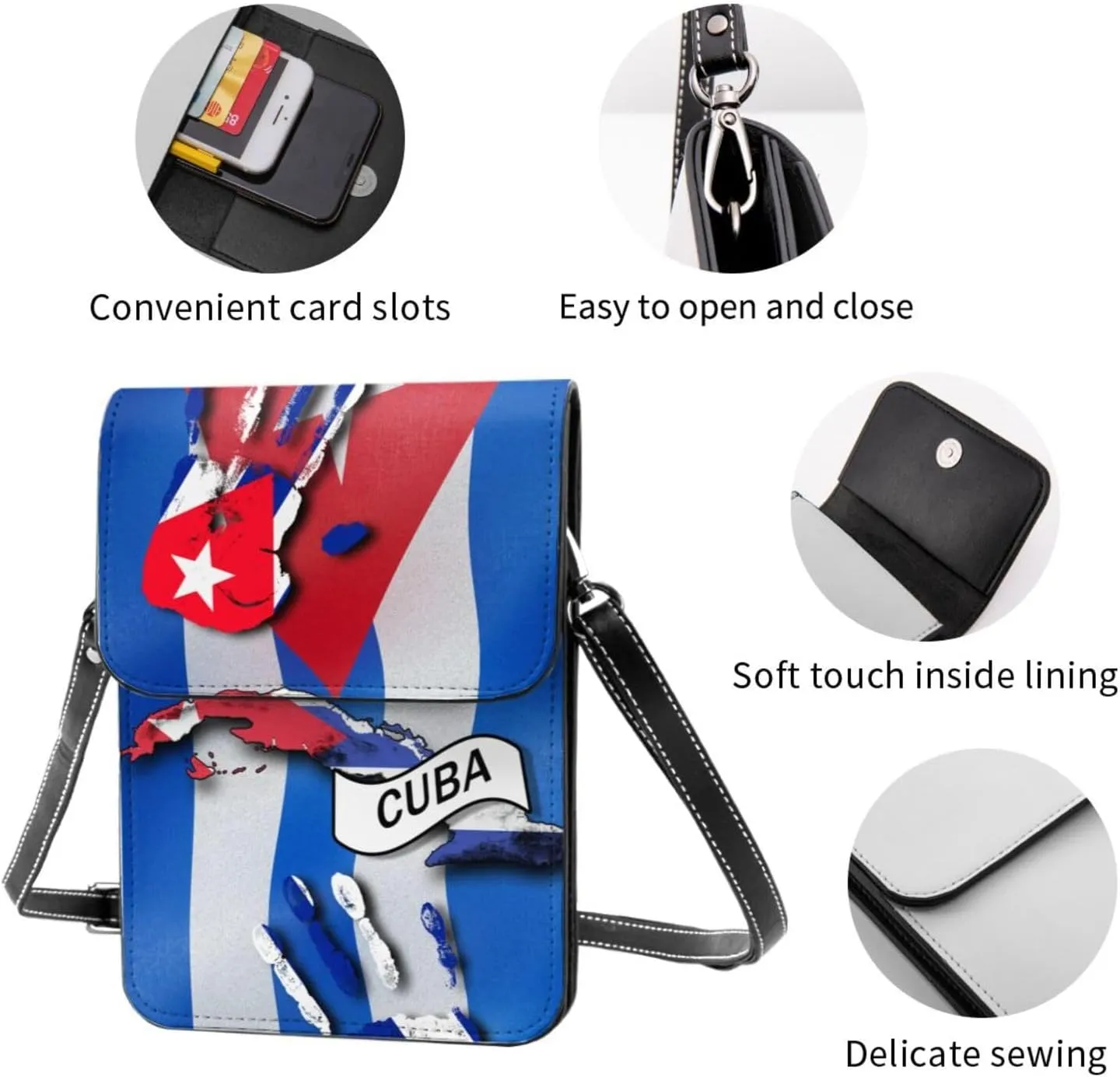 Halloween Witch Riding A Broom Cell Phone Purse Small Crossbody Bag For Women Men Wallet Purses With Adjustable Strap