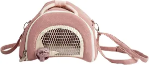 Hamster Carrier Bag Guinea Pig Carrier Bag Travel Chinchilla Outgoing Carrier Cage Breathable for Small Animals Dwarf Hamster, Pink