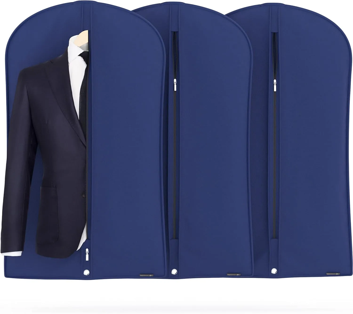 HANGERWORLD 40inch Garment Bag Suit Bags for Closet Storage Breathable Clothes Cover Dust Protector (3, Blue)