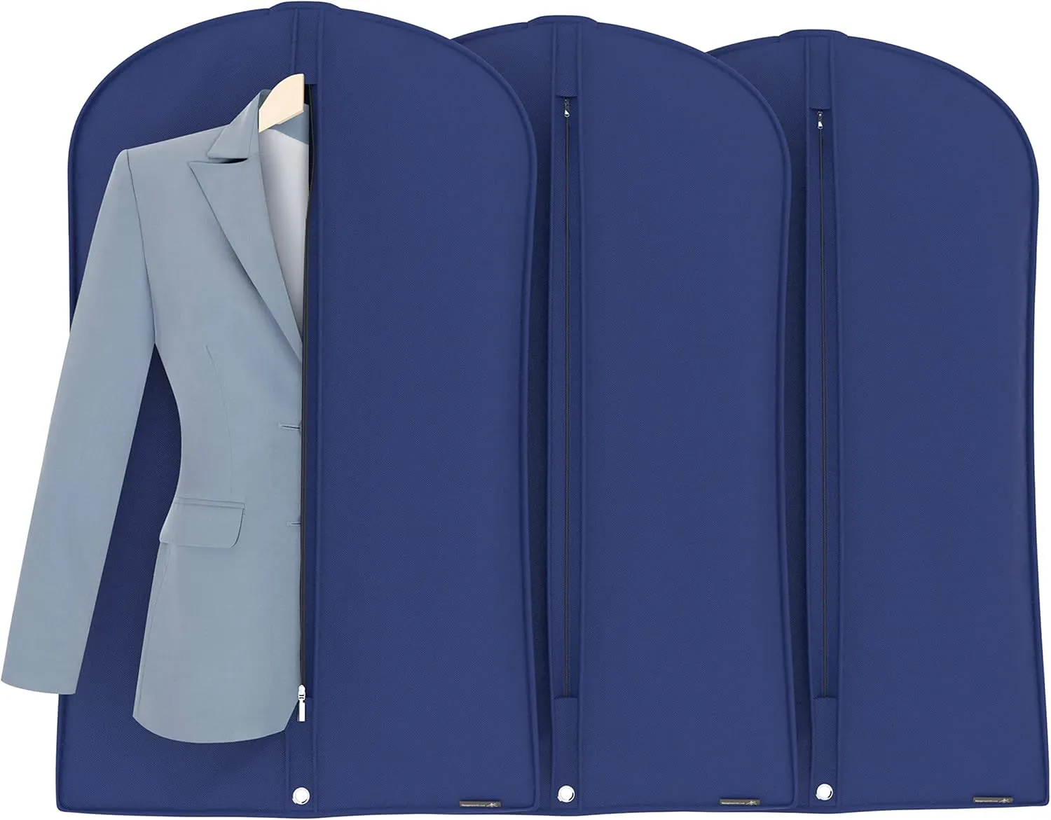 HANGERWORLD 40inch Garment Bag Suit Bags for Closet Storage Breathable Clothes Cover Dust Protector (3, Blue)