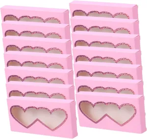 Happyyami 30Pcs Eyelash Storage Box with Clear Window Lightweight Organizer for False Eyelashes Travel Friendly Eyelash Packaging Case for Makeup Bags and Tables