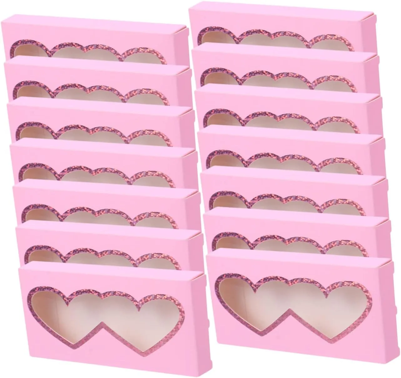 Happyyami 30Pcs Eyelash Storage Box with Clear Window Lightweight Organizer for False Eyelashes Travel Friendly Eyelash Packaging Case for Makeup Bags and Tables