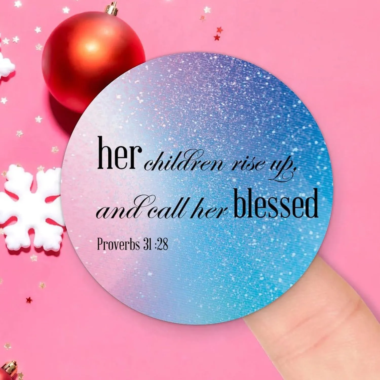 Her Children Rise Up And Call Her Blessed Mom Gifts from Kids Proverbs Labels Stickers,Quote Sticker for Laptop Envelope Seals Jar Water Bottles Goodie Bags Decoration Wedding Xmas Holiday Party Favor