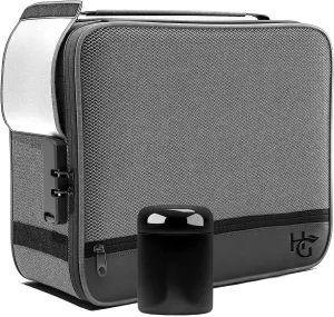 Herb Guard Extra Large Smell Proof Case with Combination Lock (Smell Proof Box Holds Herbs, Spices, Teas and Dried Foods) Comes with Smell Proof Jar, Built In Tray, Travel Bags