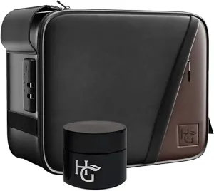 Herb Guard Leather Large Case with Combination Lock (Holds 2 to 3 Ounces) - Includes YKK Zippers, Ultraviolet Jar, Built -In Tray, Protective Shell for Glass Pieces