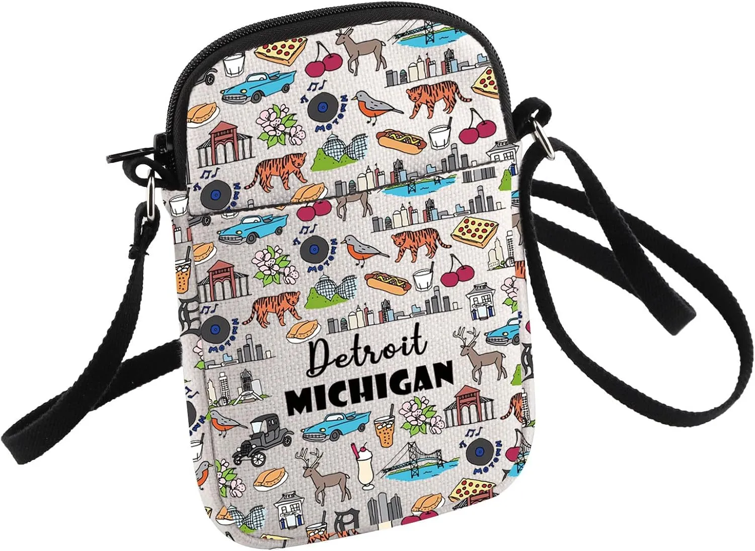 HOLLP Detroit Crossbody Bag Detroit City Souvenir Detroit Michigan Detroit Trip Gift