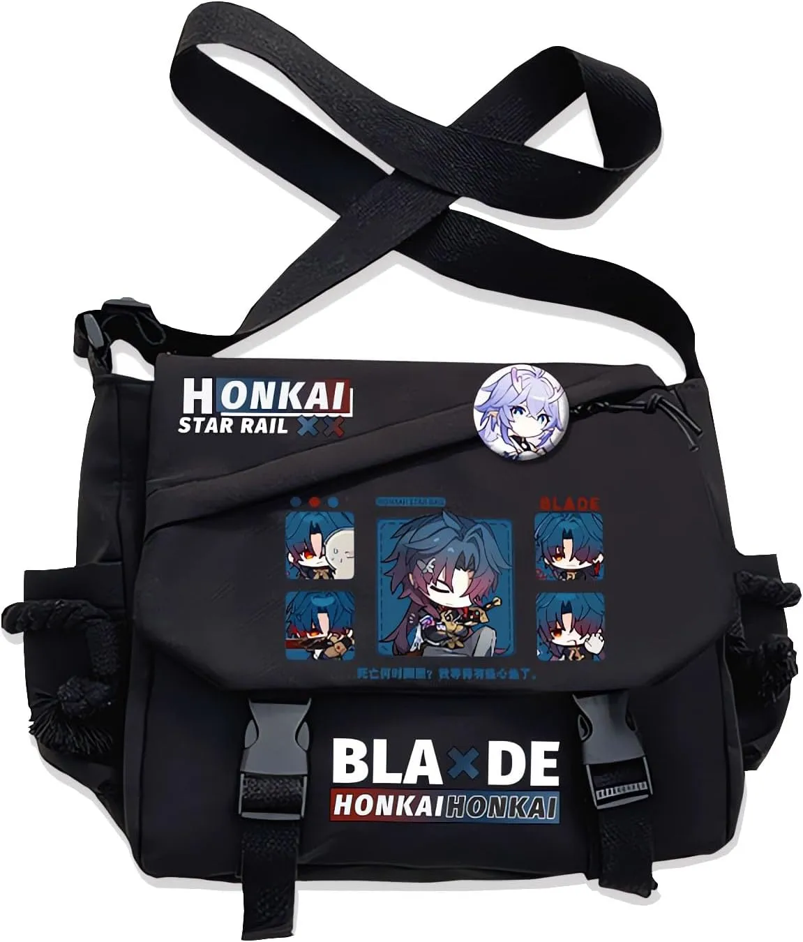 Honkai Star Rail Handbag Blade Crossbody Bag Single Shoulder Bag Adult Anime 3D Print Backpack Black Bag