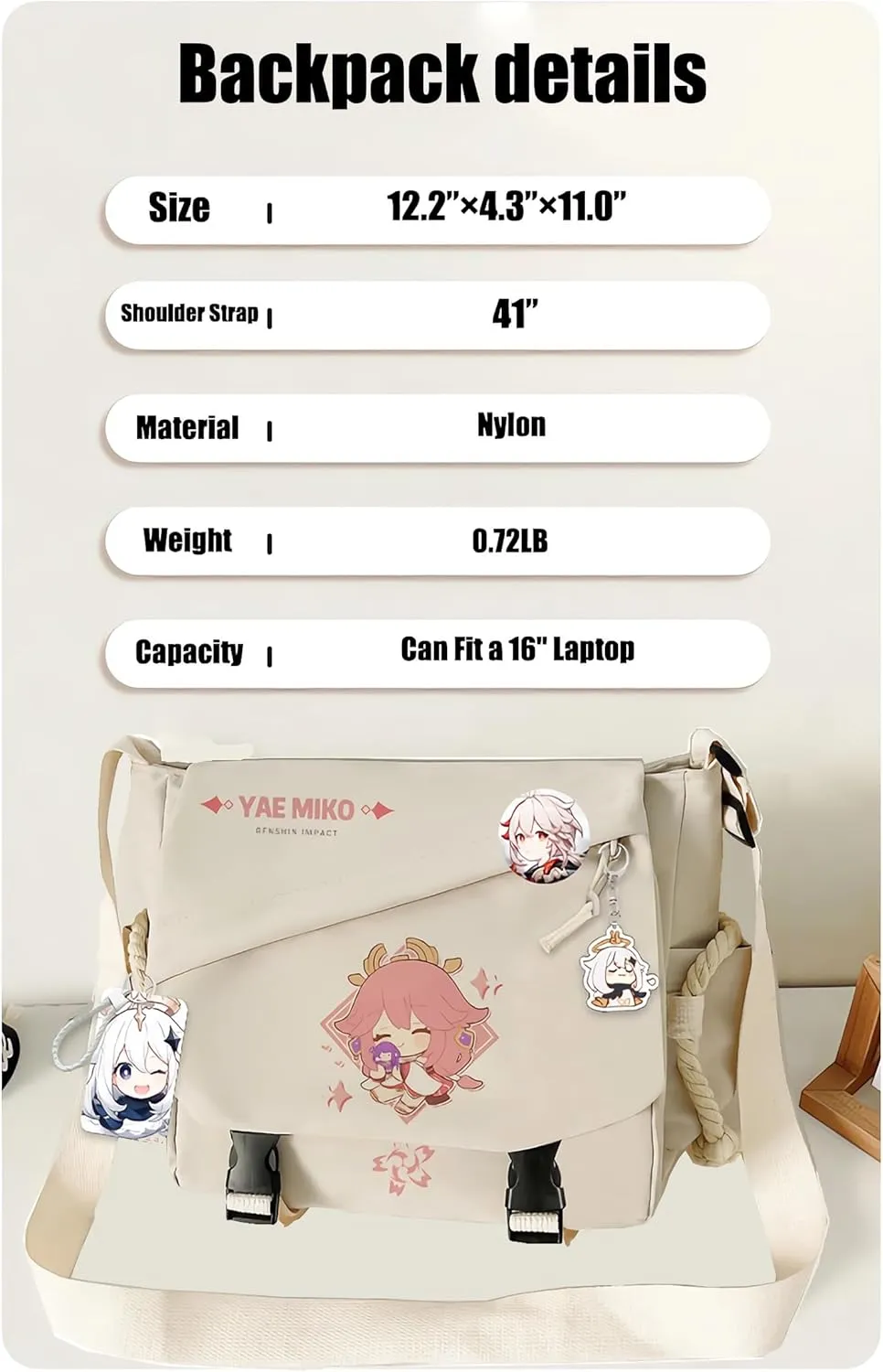 Honkai Star Rail Handbag Kafka Crossbody Bag Single Shoulder Bag Adult Anime 3D Print Backpack White Bag