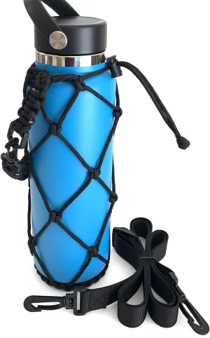 HydroNet Carrier - Compatible with Wide Mouth Bottles 32, 40, 64 oz Growler - from America's No. 1 in Paracord Handles and Accessories - Prevents Dropping and Dents